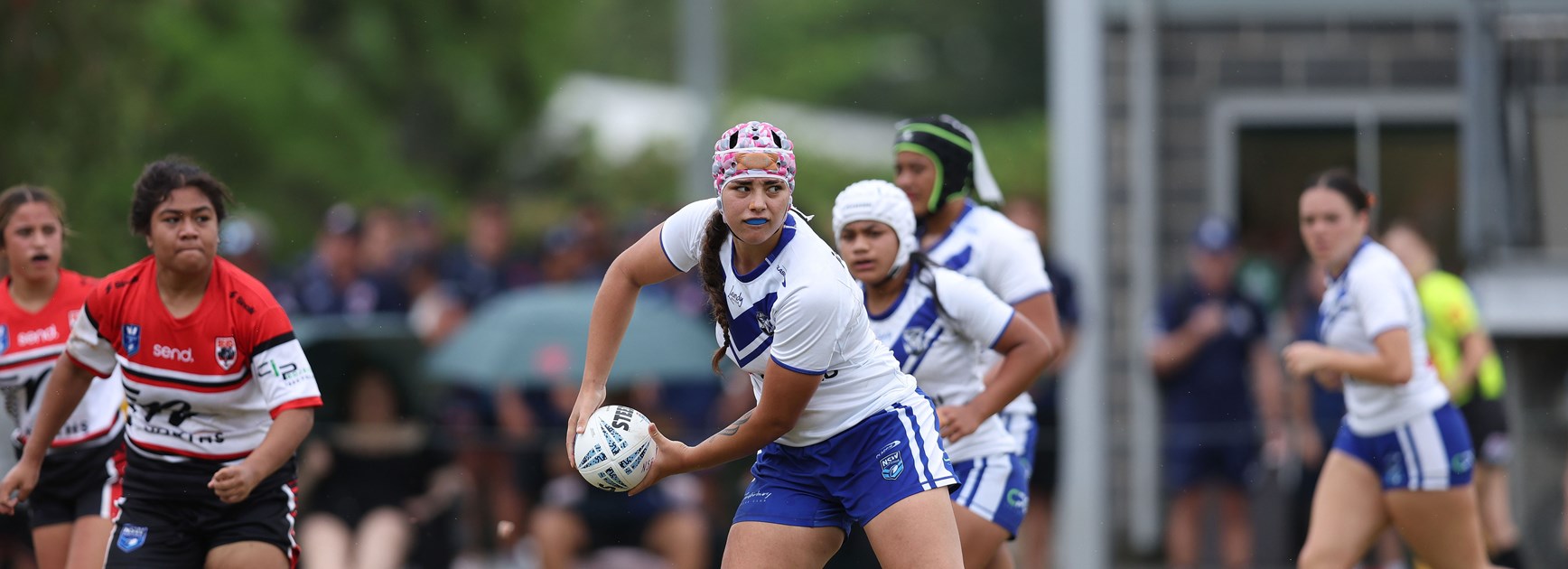 Trinity Tauaneai scores one of her three tries for Ozzy Cook Islands: NRL Photos